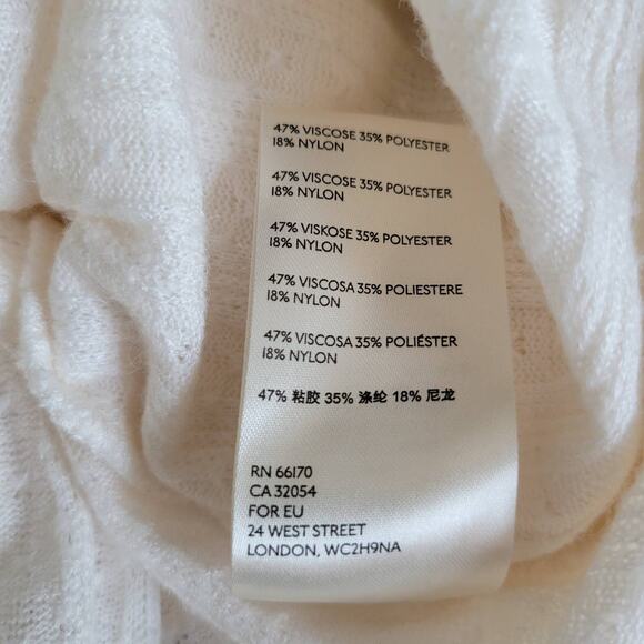 Anthropologie Maeve Rafaela Hacci Sweater Faux Wrap Ivory Surplice Women XS - Picture 13 of 14